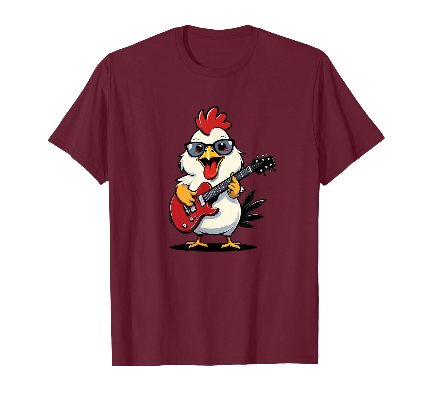 Chicken playing Electric Guitar, Chicken Guitarist T-Shirt
