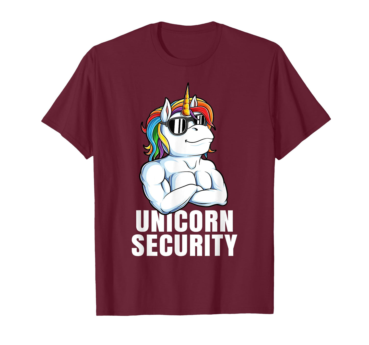 Unicorn Security Funny Rainbow Muscles Dad Unicorn T-Shirt