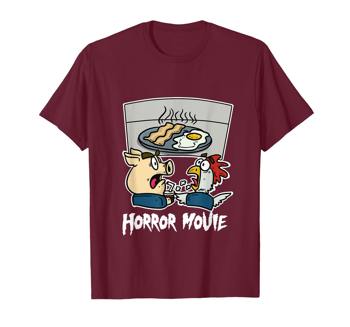 Pig Chicken Horror Film Cinema Horror Film Night Farmers T-Shirt