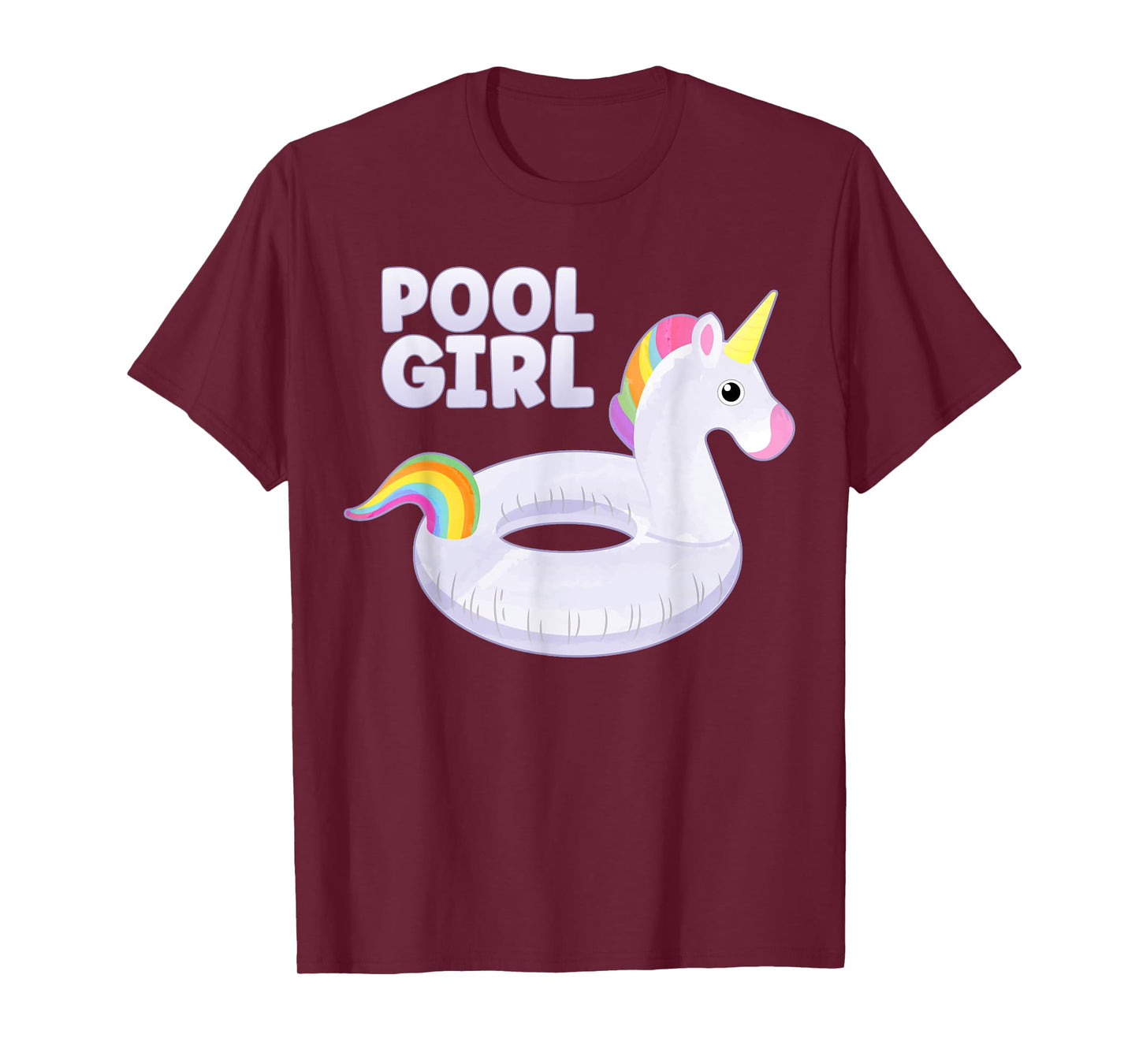 Pool Girl Unicorn Floating Ring Kids Funny Swimming Pool T-Shirt