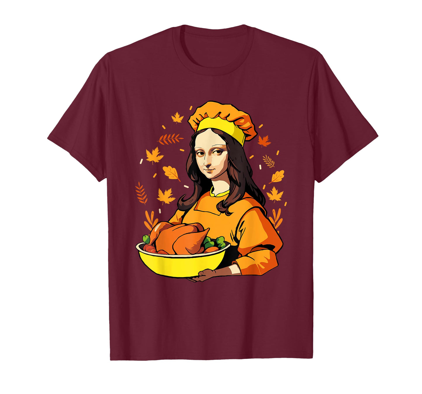 Mona Lisa with Turkey Thanksgiving for Art Teachers Men Women Kids T-Shirt