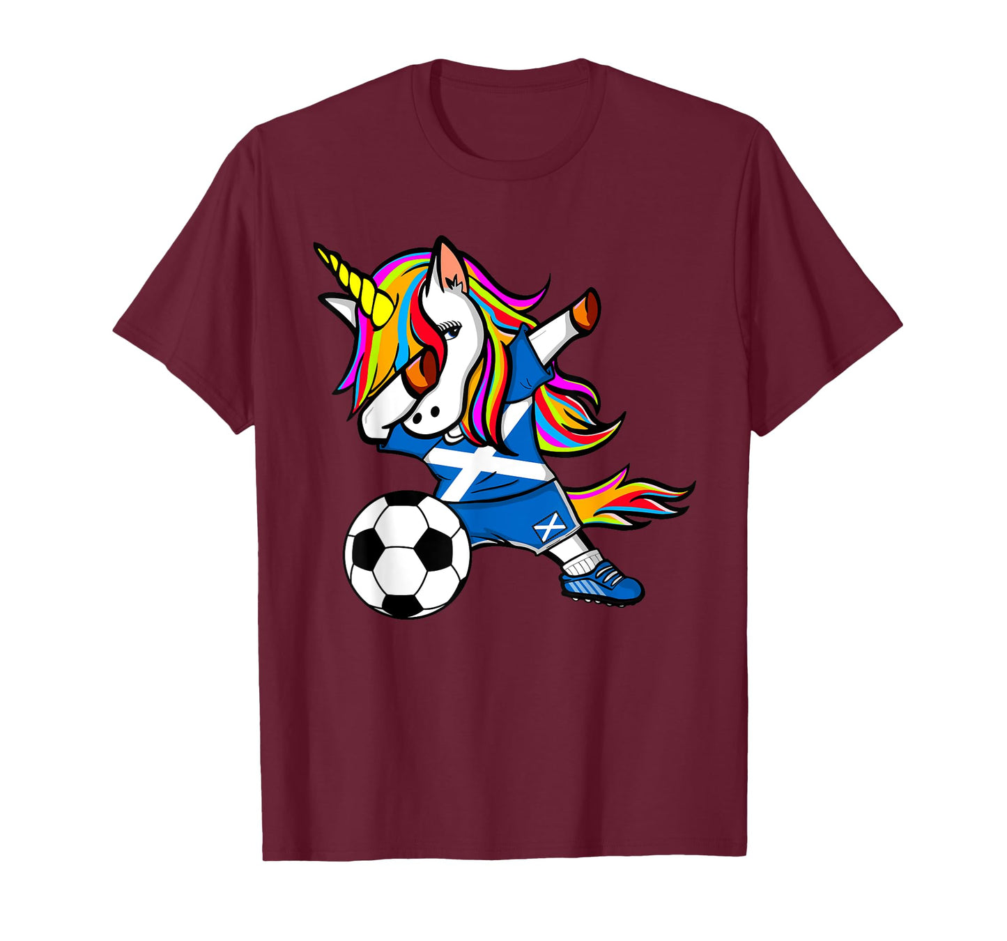 Dabbing Unicorn Scotland Soccer Fan Jersey Scottish Football T-Shirt