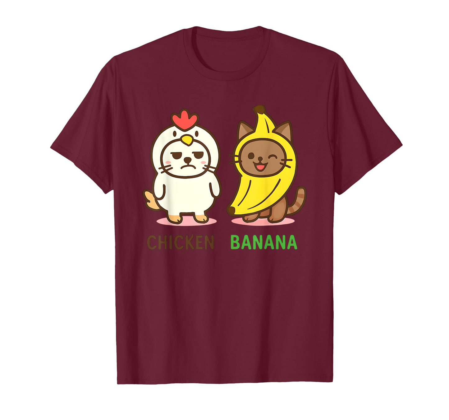 Cute Animals in Chicken and Banana Costumes Kawaii T-Shirt