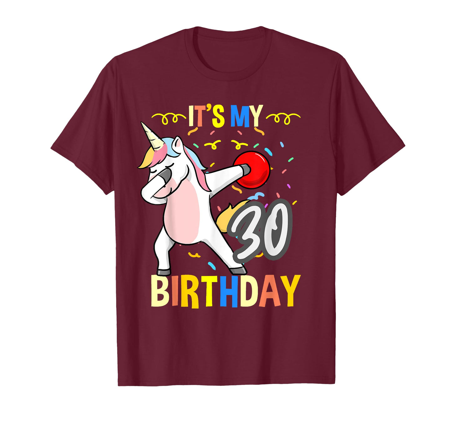 Its My 30th Birthday Dabbing Unicorn Bowling T-Shirt