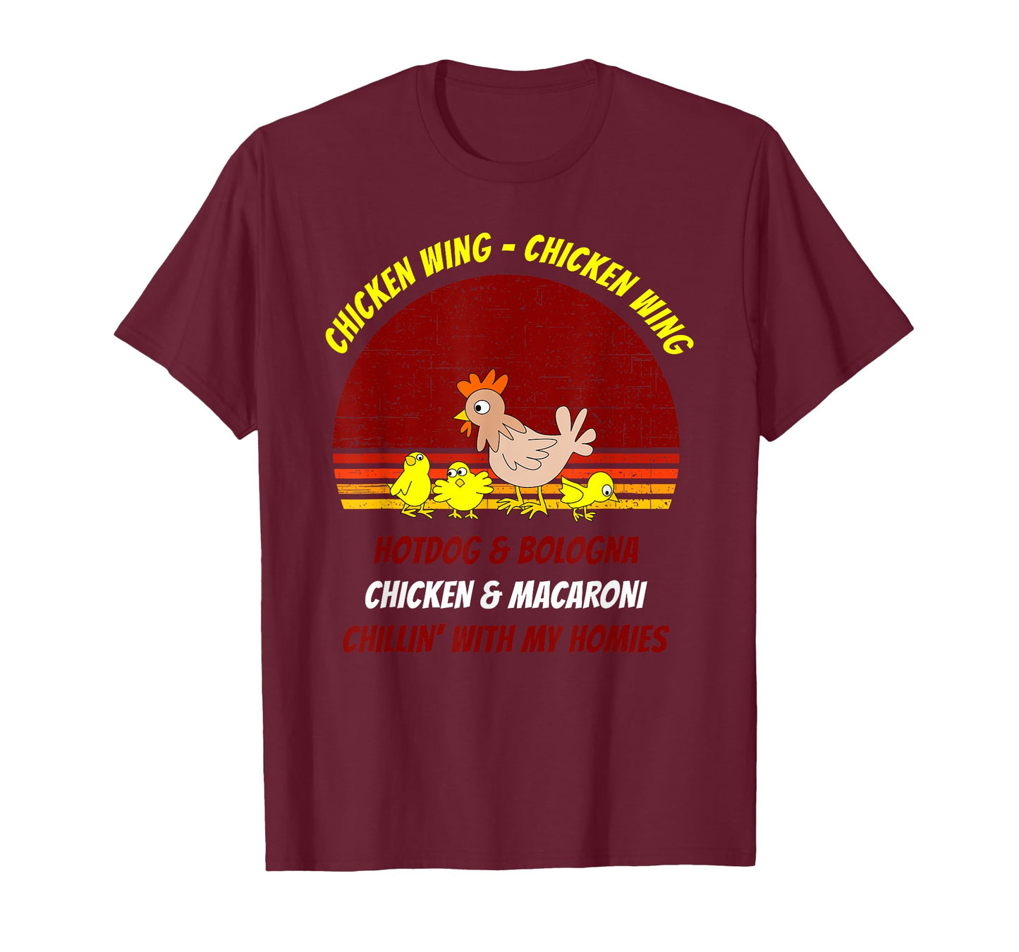 Chicken Wing Shirt Kids Retro Sunset For Boys Girls T-Shirt