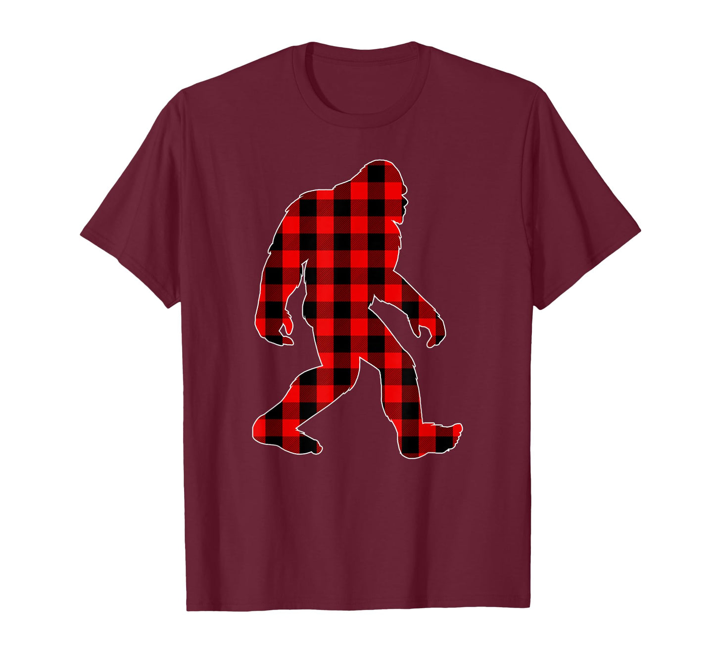 Bigfoot Buffalo Plaid Christmas Family Matching T-Shirt