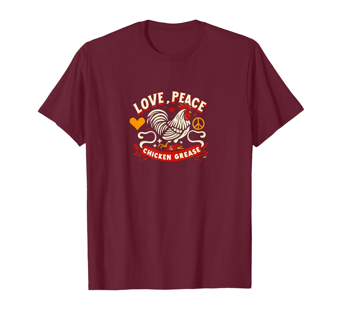 Love, Peace, & Chicken Grease Funny T-Shirt