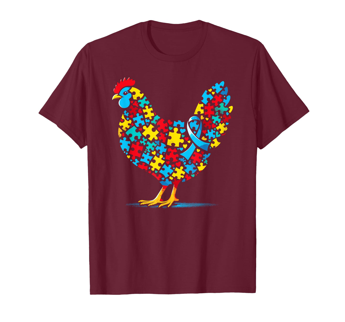 Chicken Puzzle Autism Awareness Autistic Womens Mens Kids T-Shirt