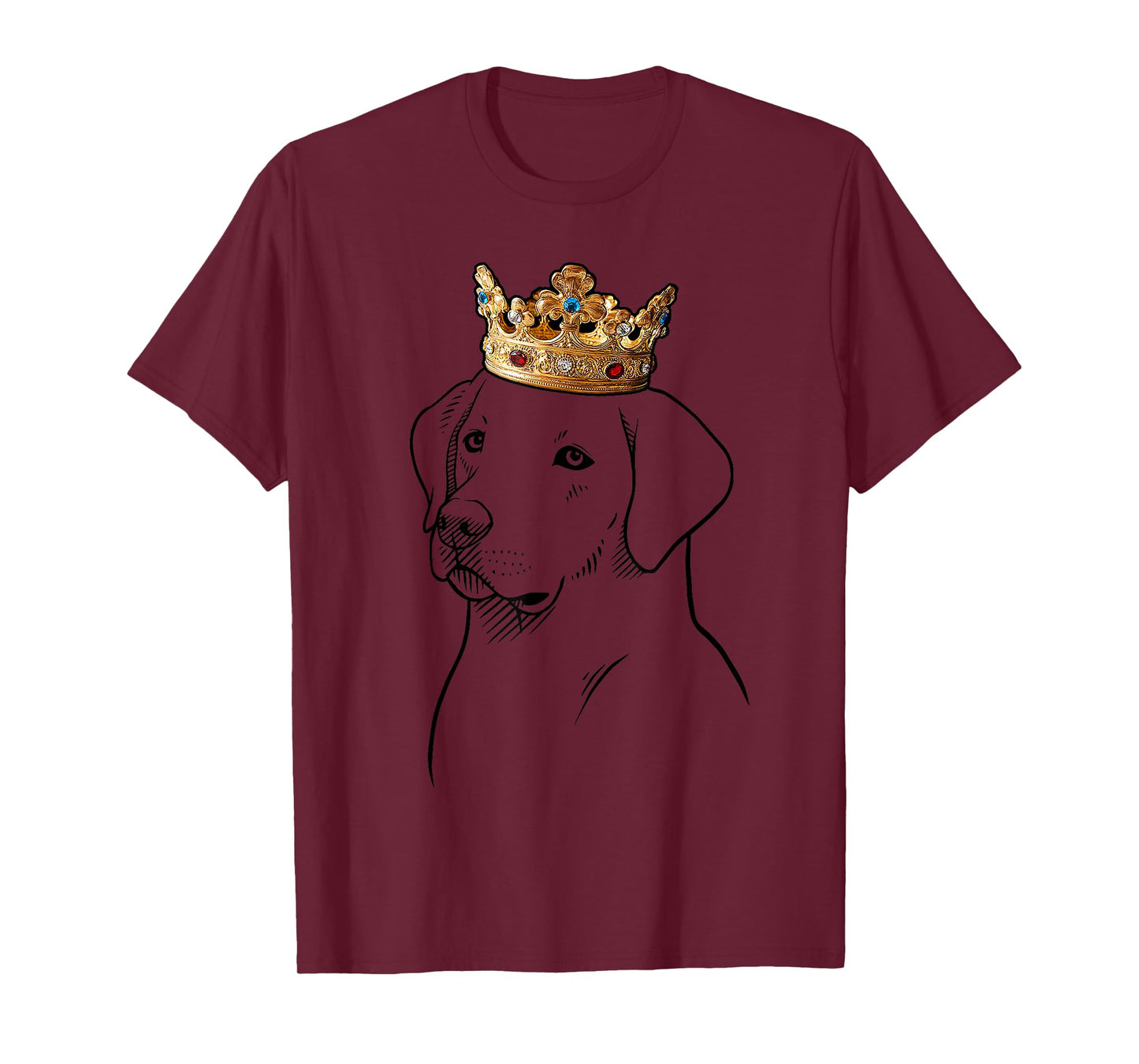 Labrador Retriever Dog Wearing Crown T-Shirt for Men Women Kids