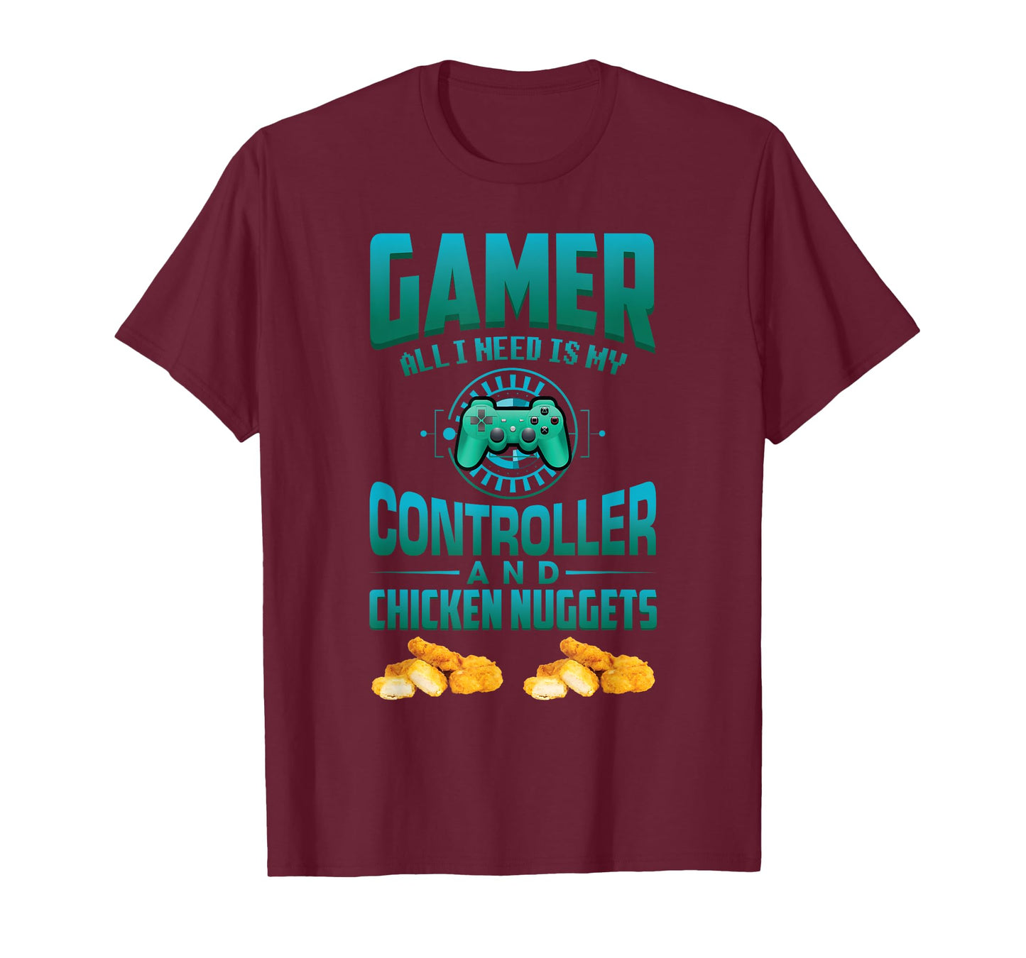 Gamer t-shirt for Kids Adults Video games Chicken nuggets T-Shirt