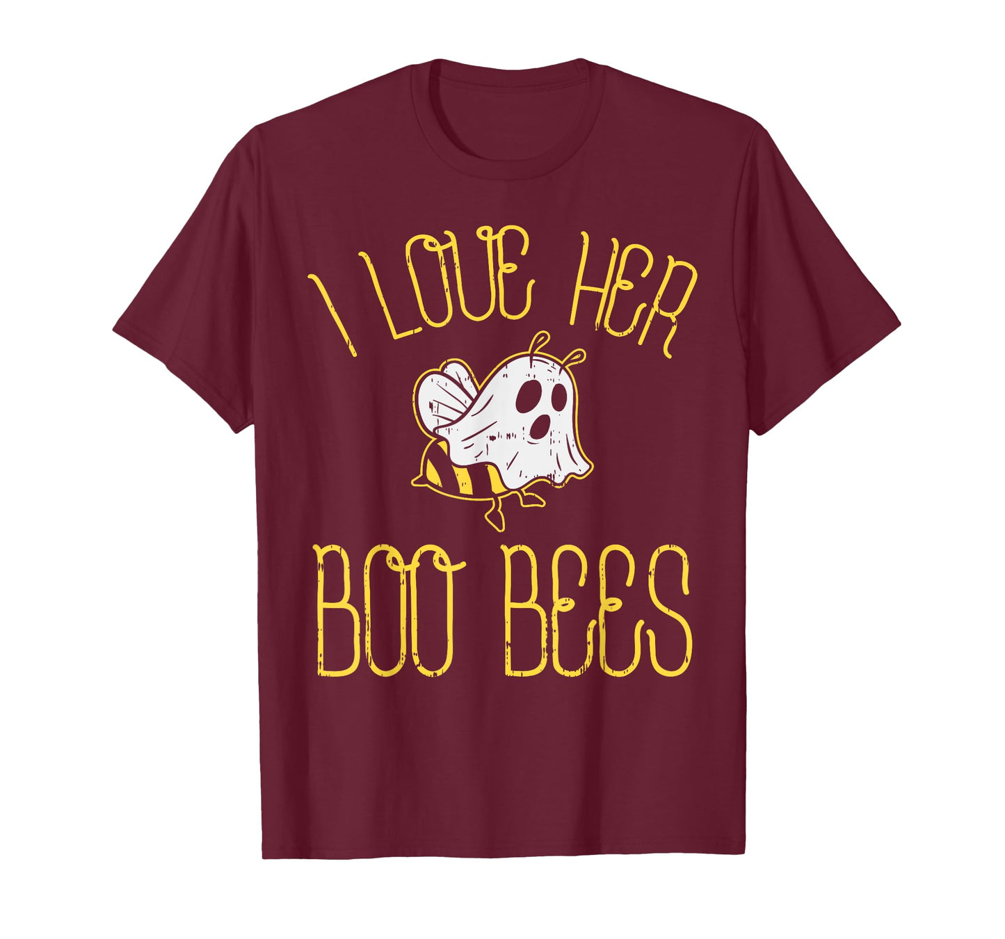 I Love Her Boo Bees Couples Halloween Adult Costume His Men T-Shirt