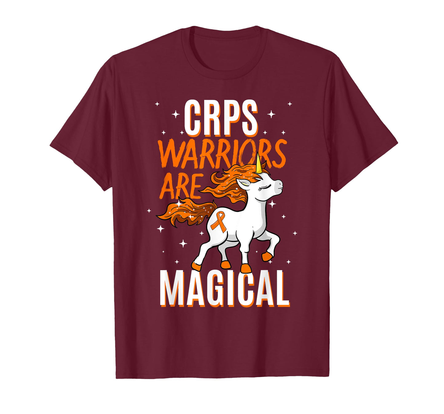 CRPS Warrior Magical Unicorn Orange Ribbon Causalgia RSD T-Shirt