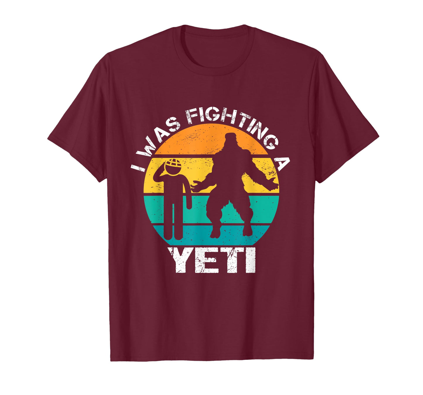 I Was Fighting A Yeti Bigfoot Funny Head Injury Concussion T-Shirt