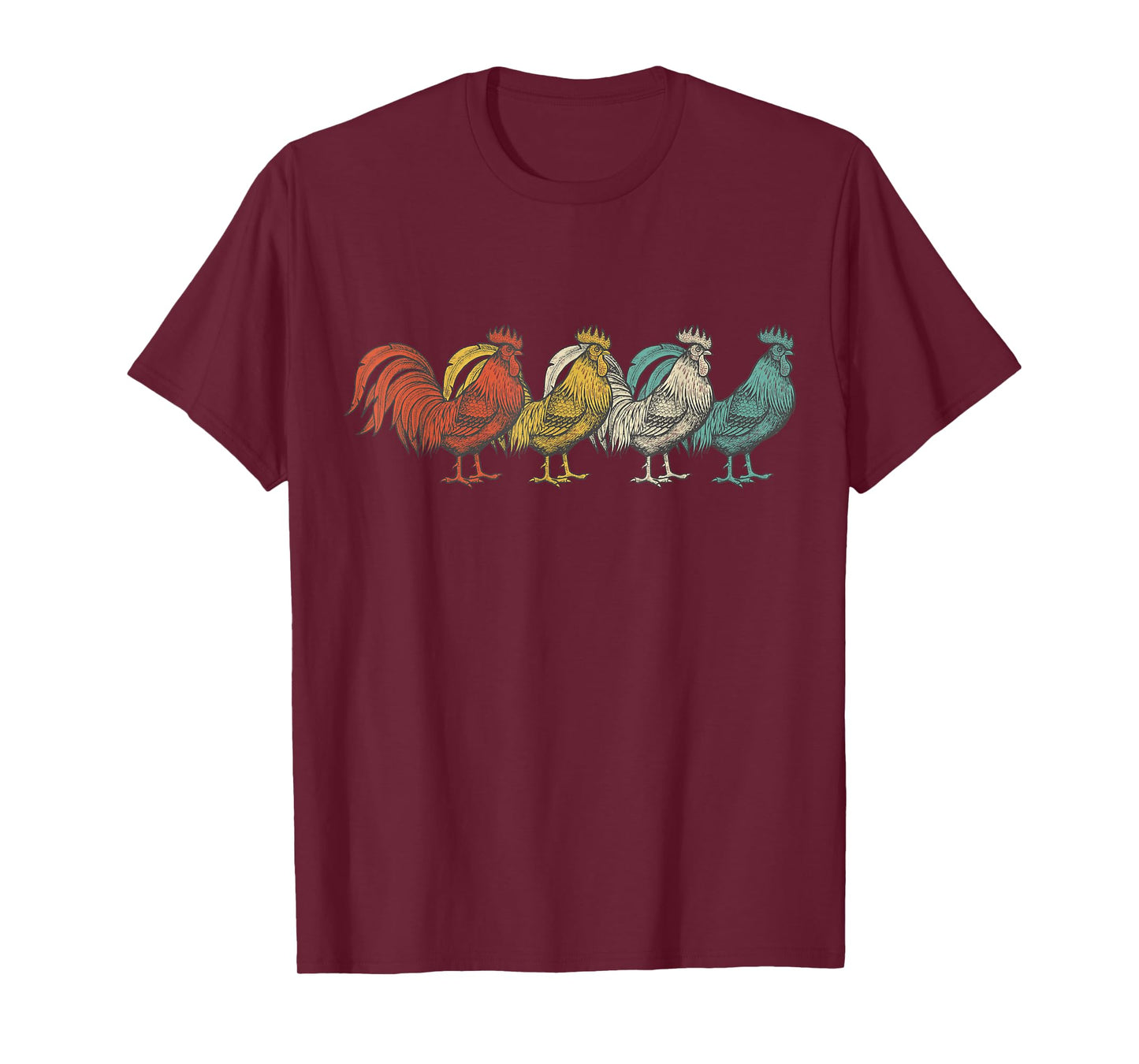 Vintage 1980s Retro Rooster Poultry Farmer Chicken T-Shirt