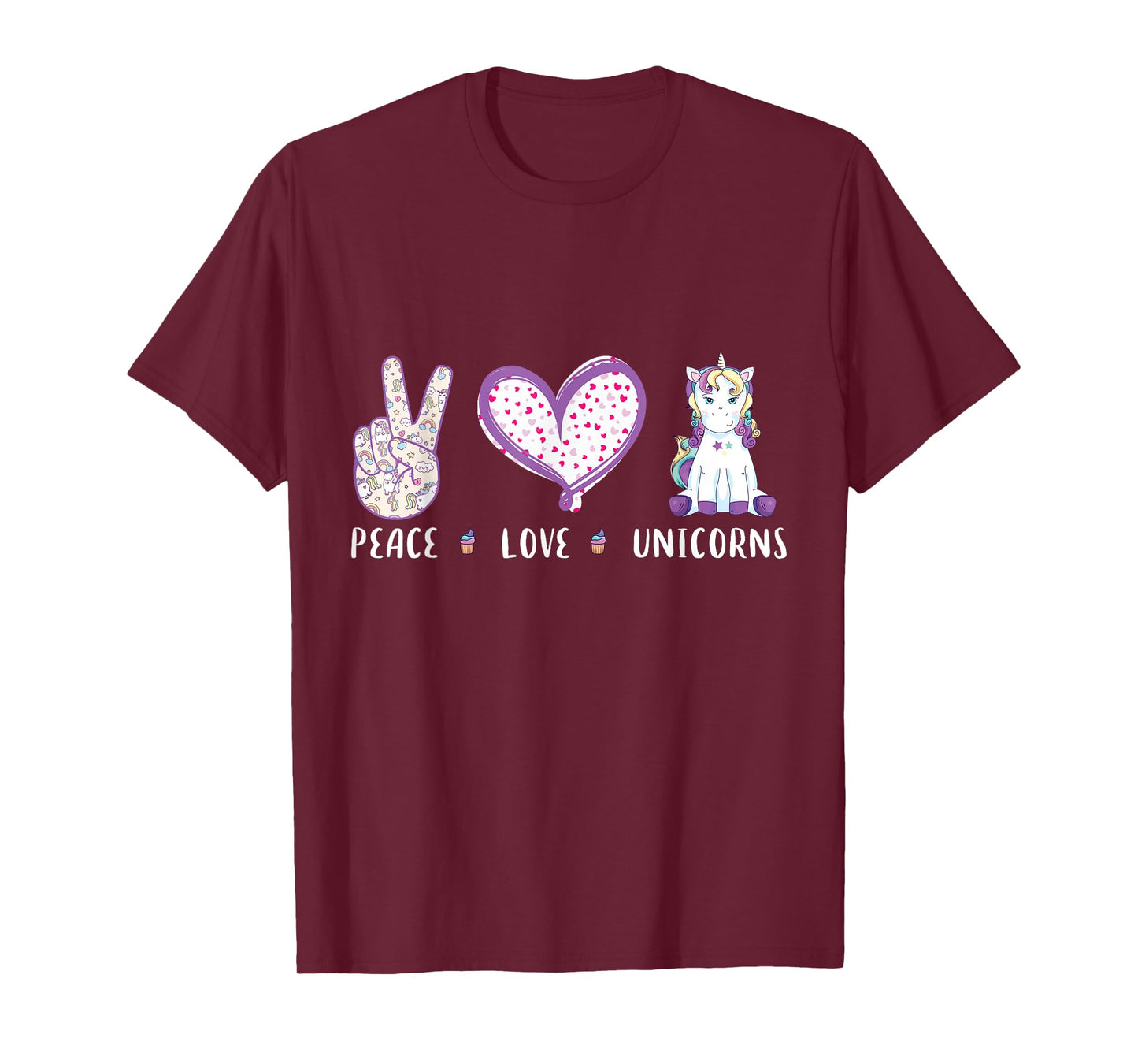 peace love Unicorns gifts for kids girls boys women T-Shirt