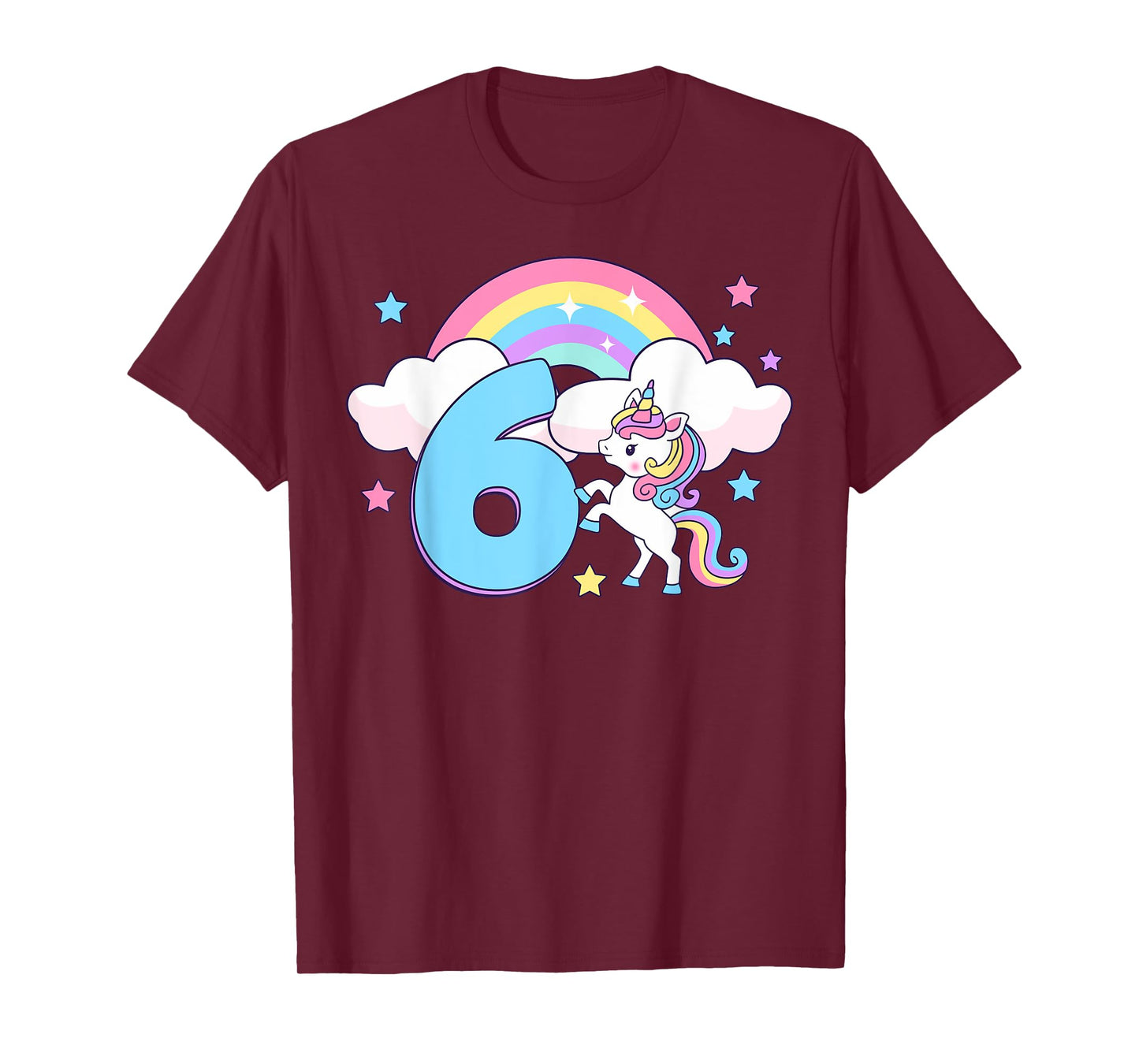 It's My Birthday Cute Unicorn Rainbow 6 Years Old Kids Girls T-Shirt