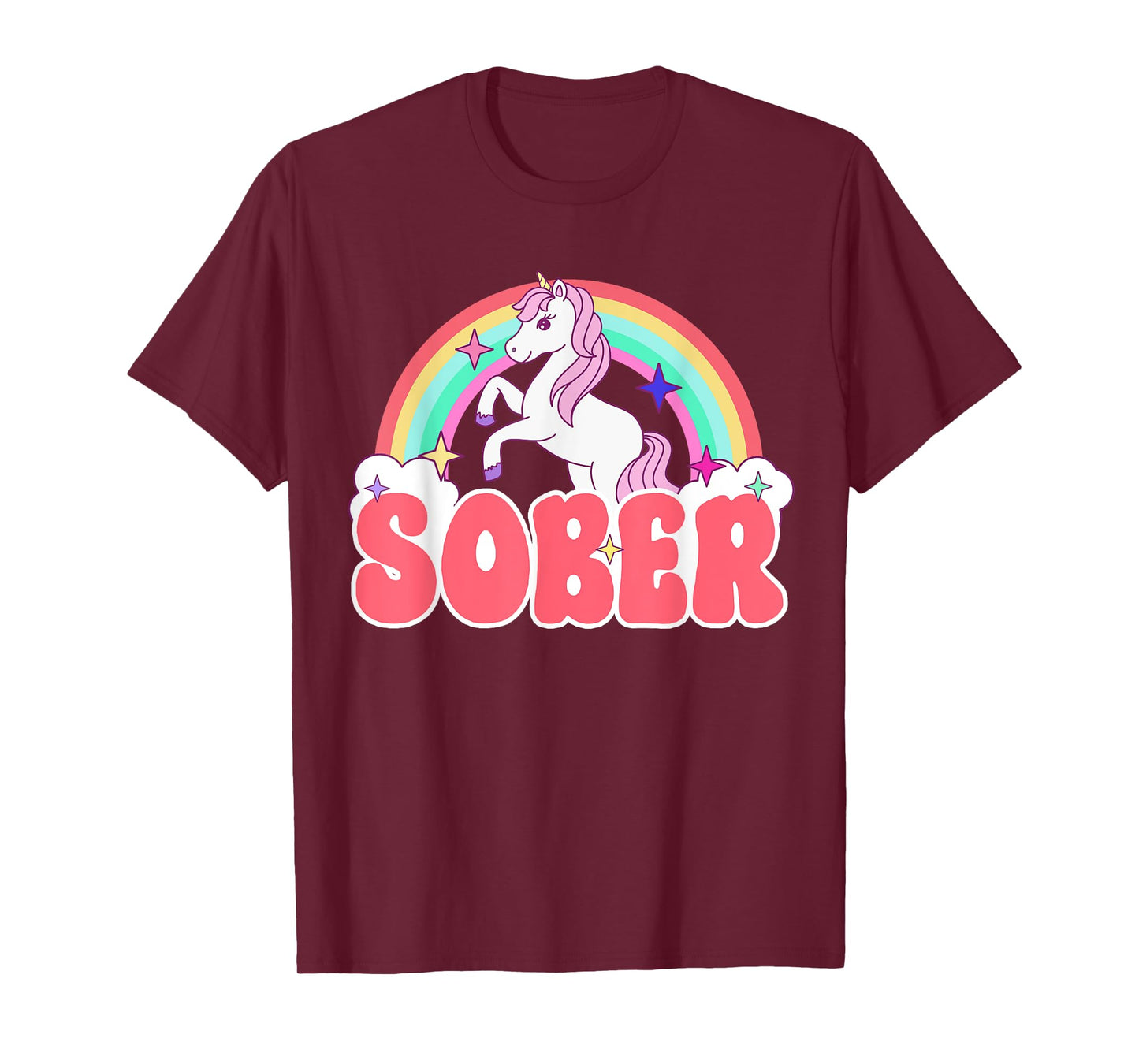 Sober Unicorn AA NA Recovery Gift Sober Sobriety Alcoholics T-Shirt
