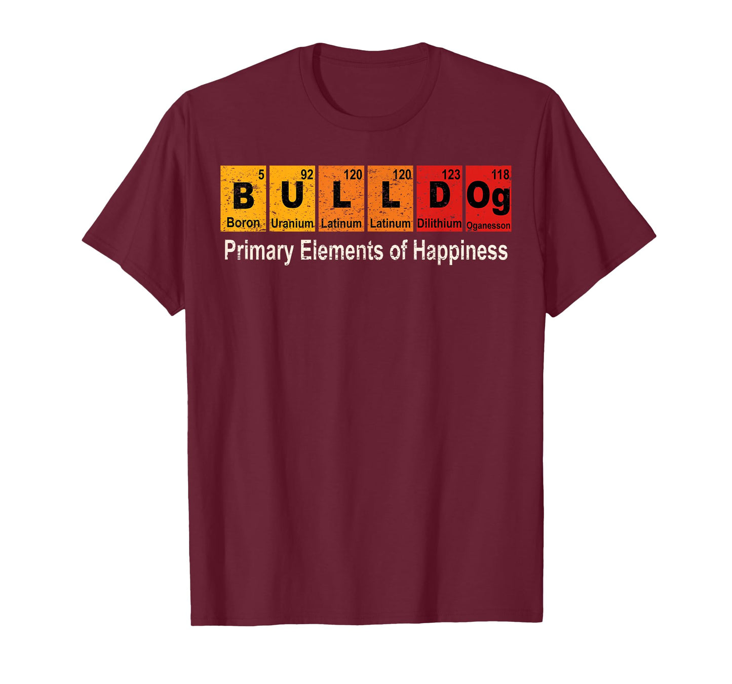 Vintage Bulldog Science Teacher Funny Periodic Table Retro T-Shirt