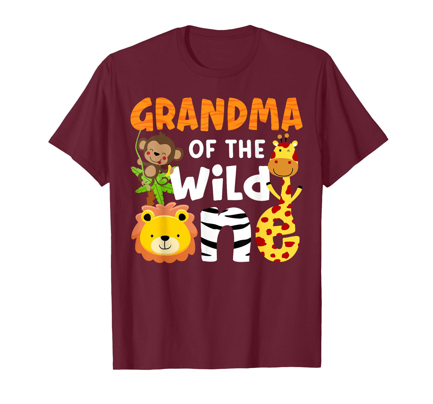 Grandma of the Wild One Zoo Bday Safari Jungle Animals Party T-Shirt
