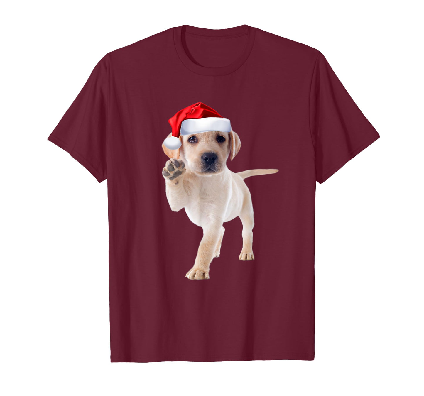Cute Yellow Lab Puppy Shirt Santa Hat Funny Christmas Gift T-Shirt