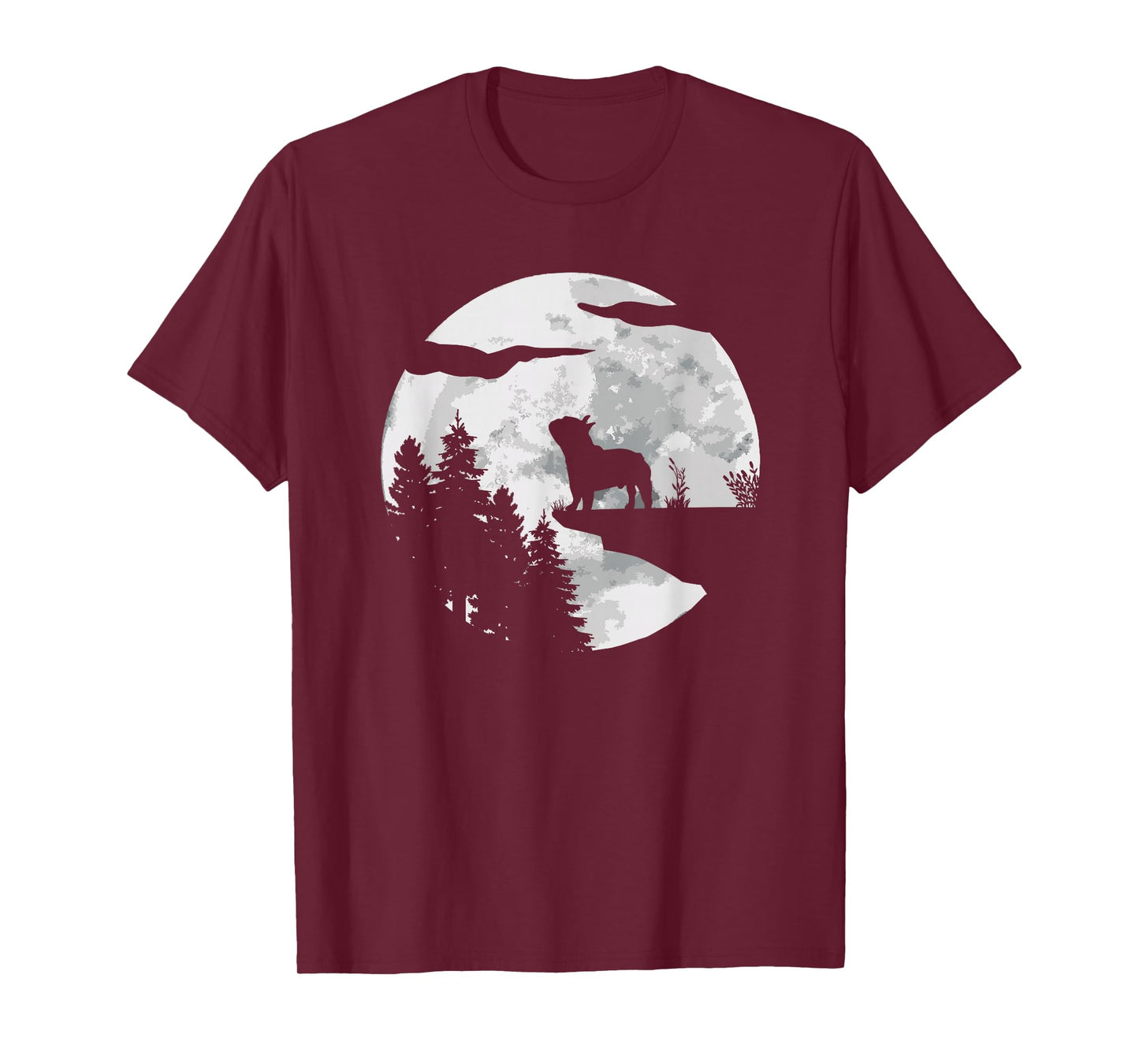 French Bulldog Full Moon At Night - Dog Lover French Bulldog T-Shirt