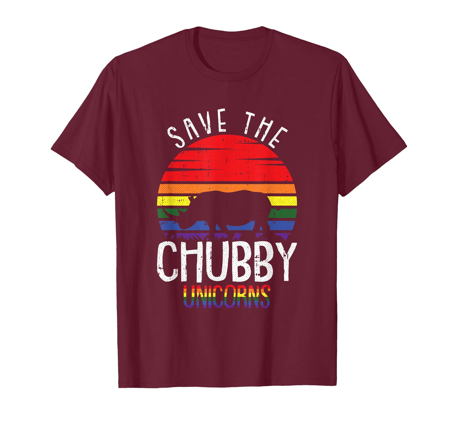Save The Chubby Unicorn Gay Pride Rhino LGBT-Q Proud Ally T-Shirt