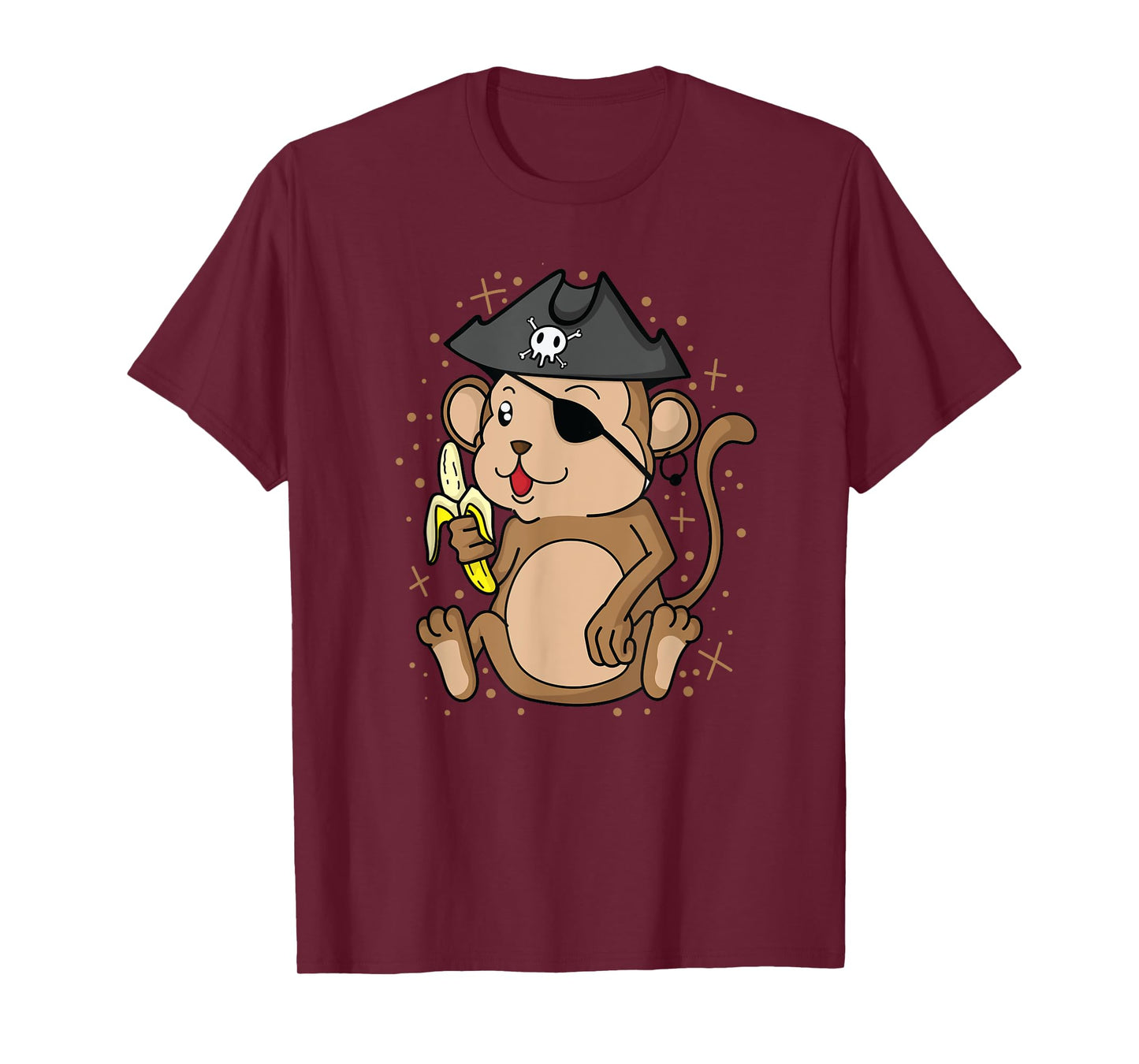 Pirate Monkey with Pirate Hat Eye patch and Banana T-Shirt
