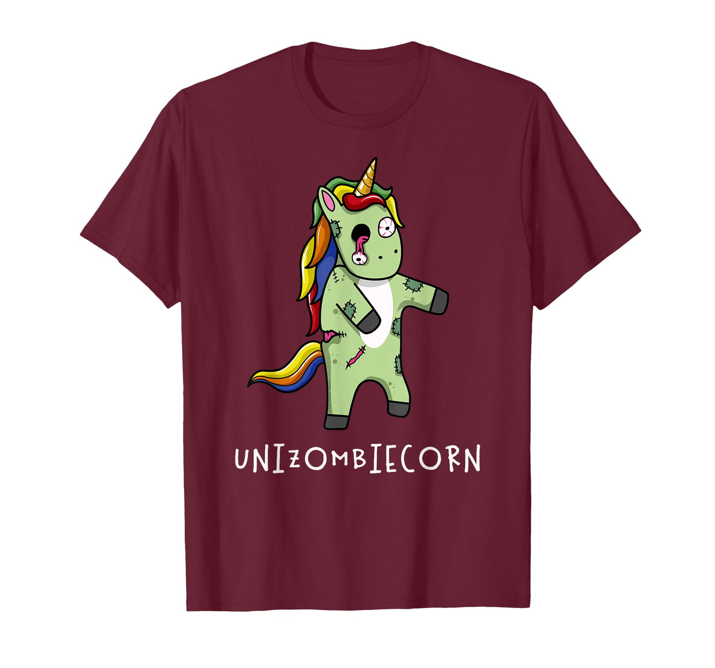 Cute and Funny Rainbow Unicorn Zombie Halloween T-Shirt