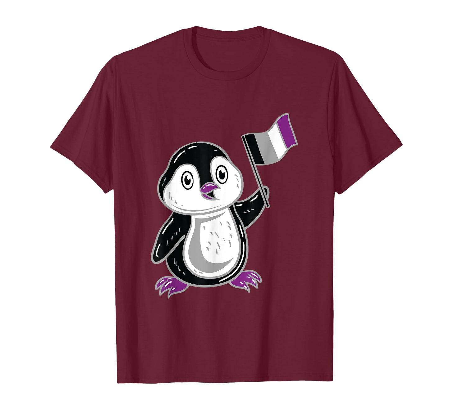 Penguin With Asexual Pride Flag T-Shirt