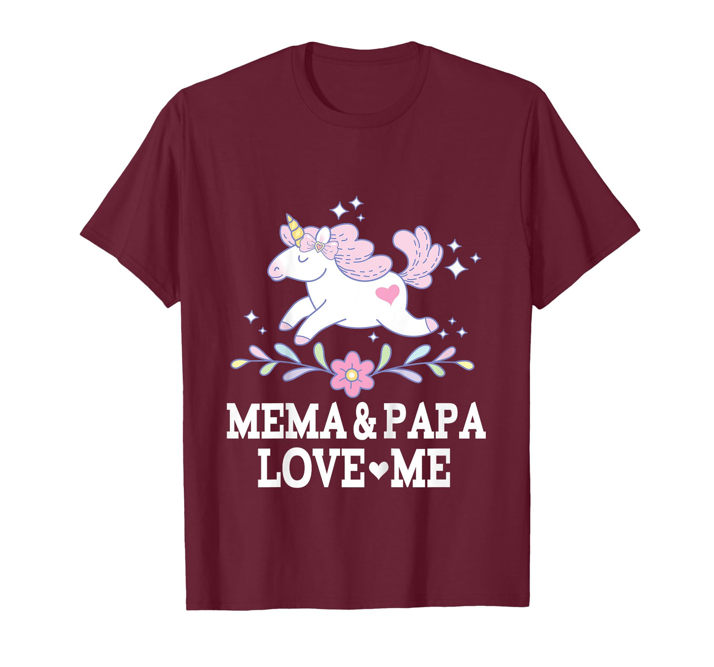Mema And Papa Love Me Granddaughter Unicorn T-Shirt