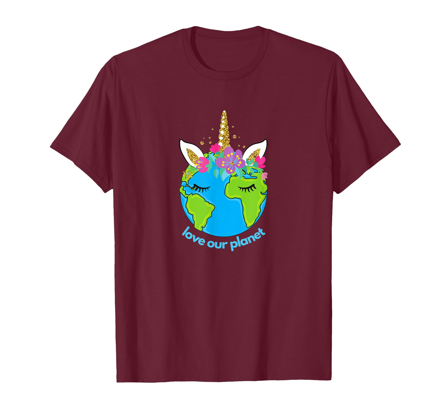 Earth Day 2021 Cute for Toddler Kids Unicorn Face Sleepy T-Shirt