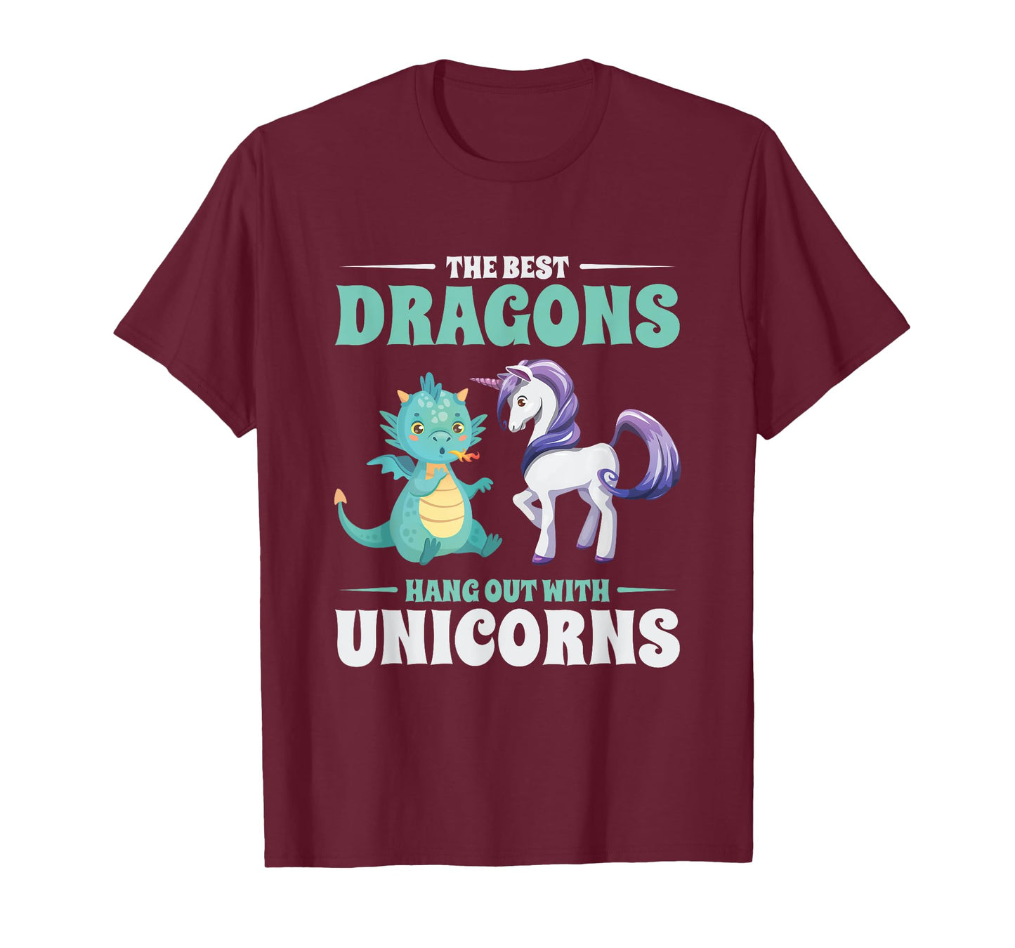Funny Best Dragons Hangout With Unicorns Friendship Gift T-Shirt