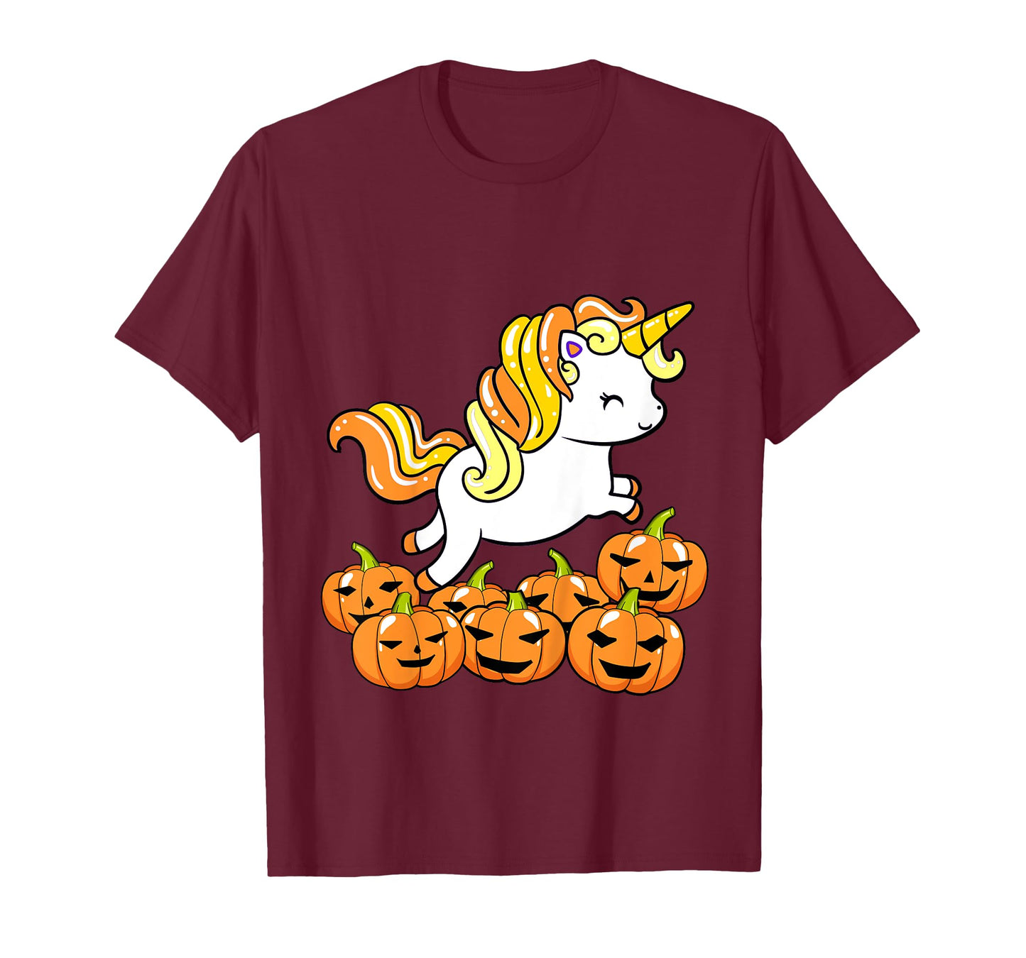 Kids Girls Unicorn Halloween Jack O Lantern Pumpkin Toddler T-Shirt