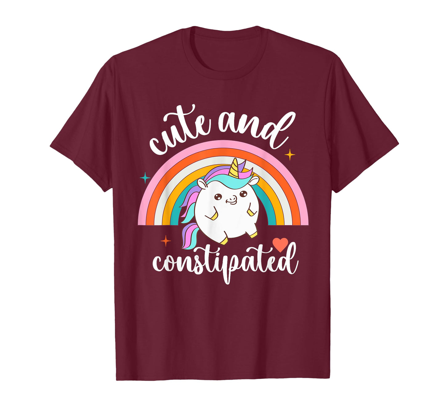 Funny Constipation IBS-C Tummy Ache Cute Constipated Unicorn T-Shirt