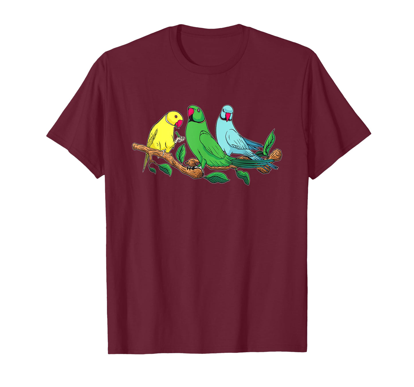 Three Indian Ringneck Parrots Ringnecked Parakeet Parrot T-Shirt