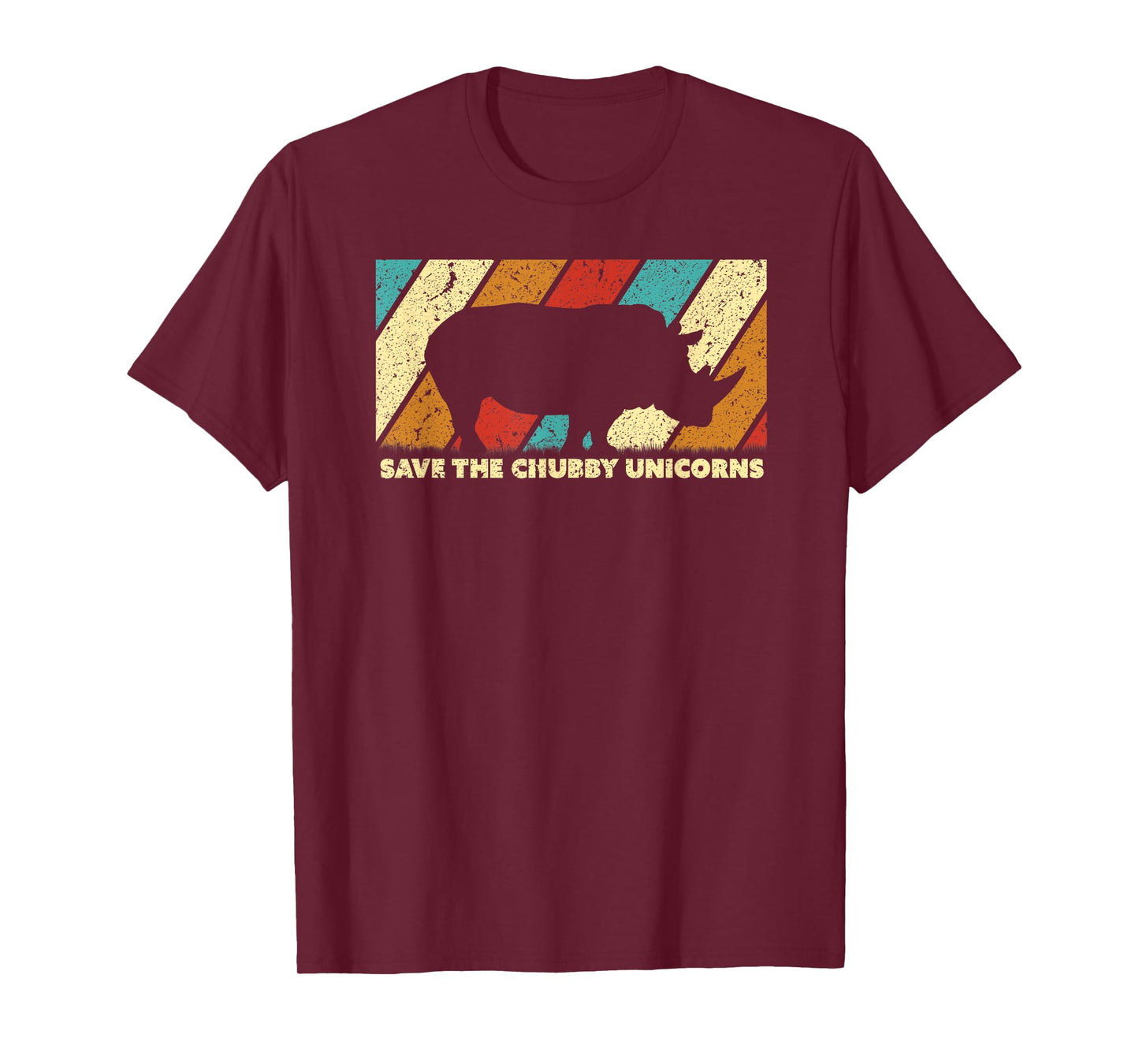 Save The Chubby Unicorns Shirt. Retro Style Rhino T-Shirt