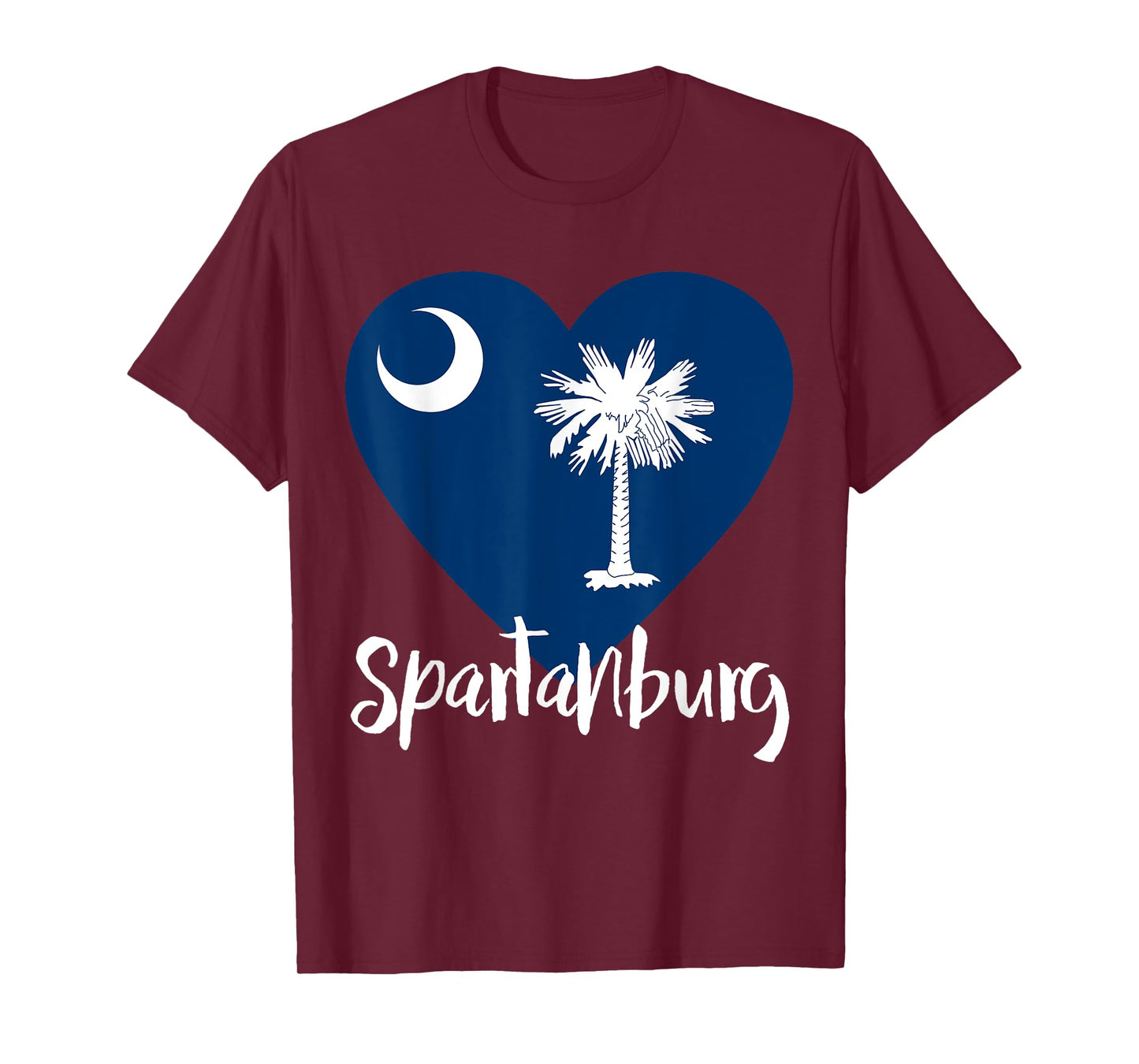 I Love Spartanburg South Carolina City SC Flag Heart T-Shirt
