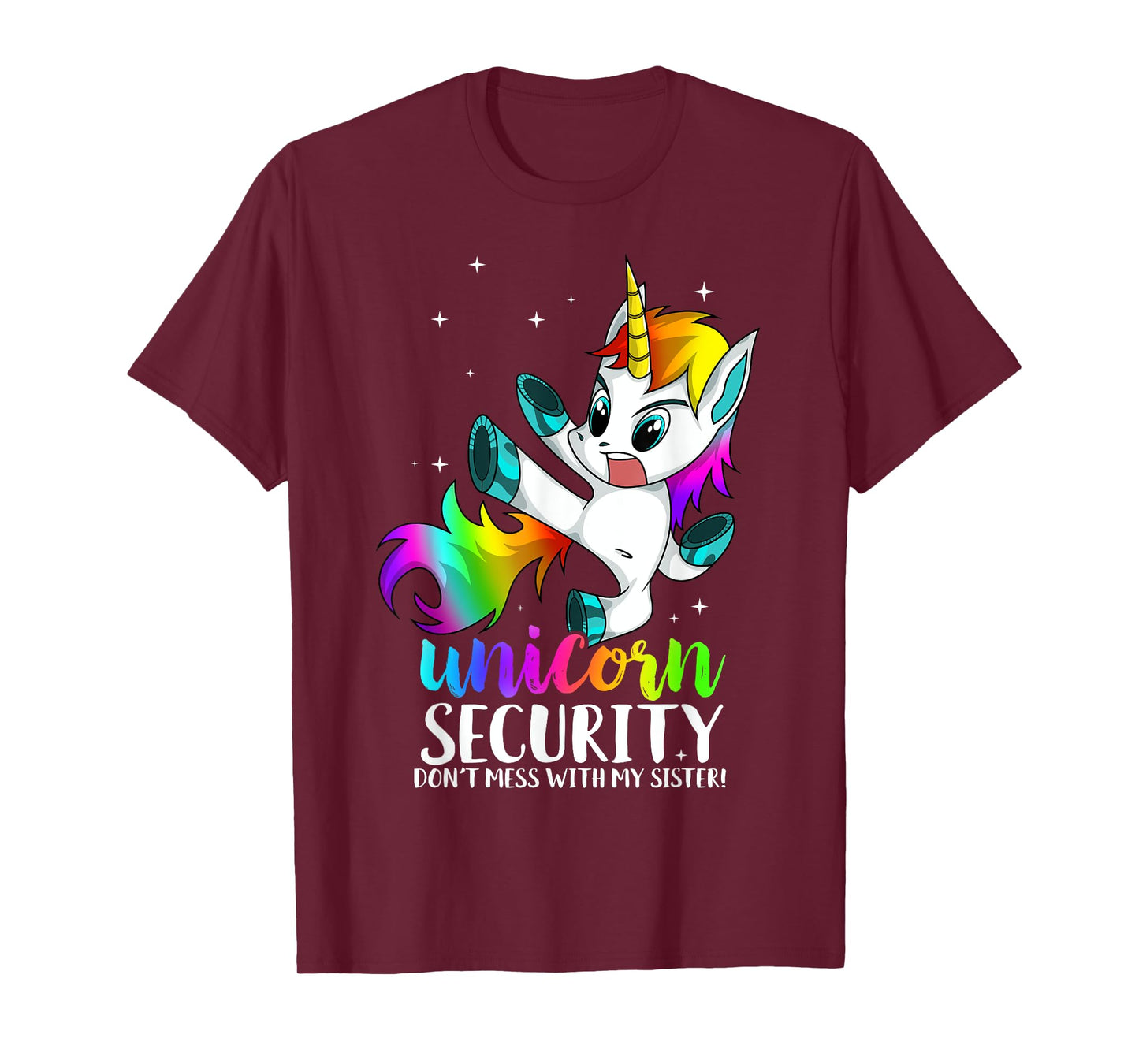 Unicorn Security Dont Mess With My Sister Kung Fu Brother T-Shirt