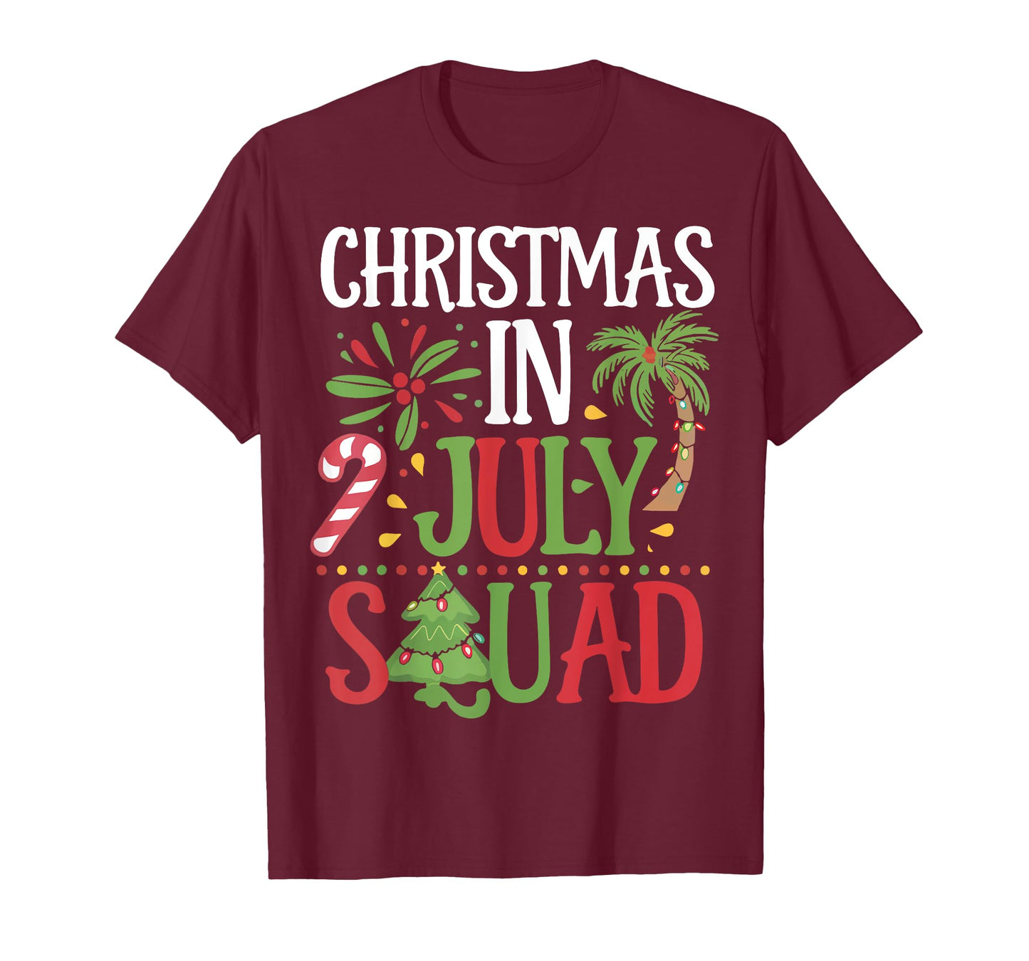 Christmas in July Squad Family Tee Beach Vacation Summer T-Shirt
