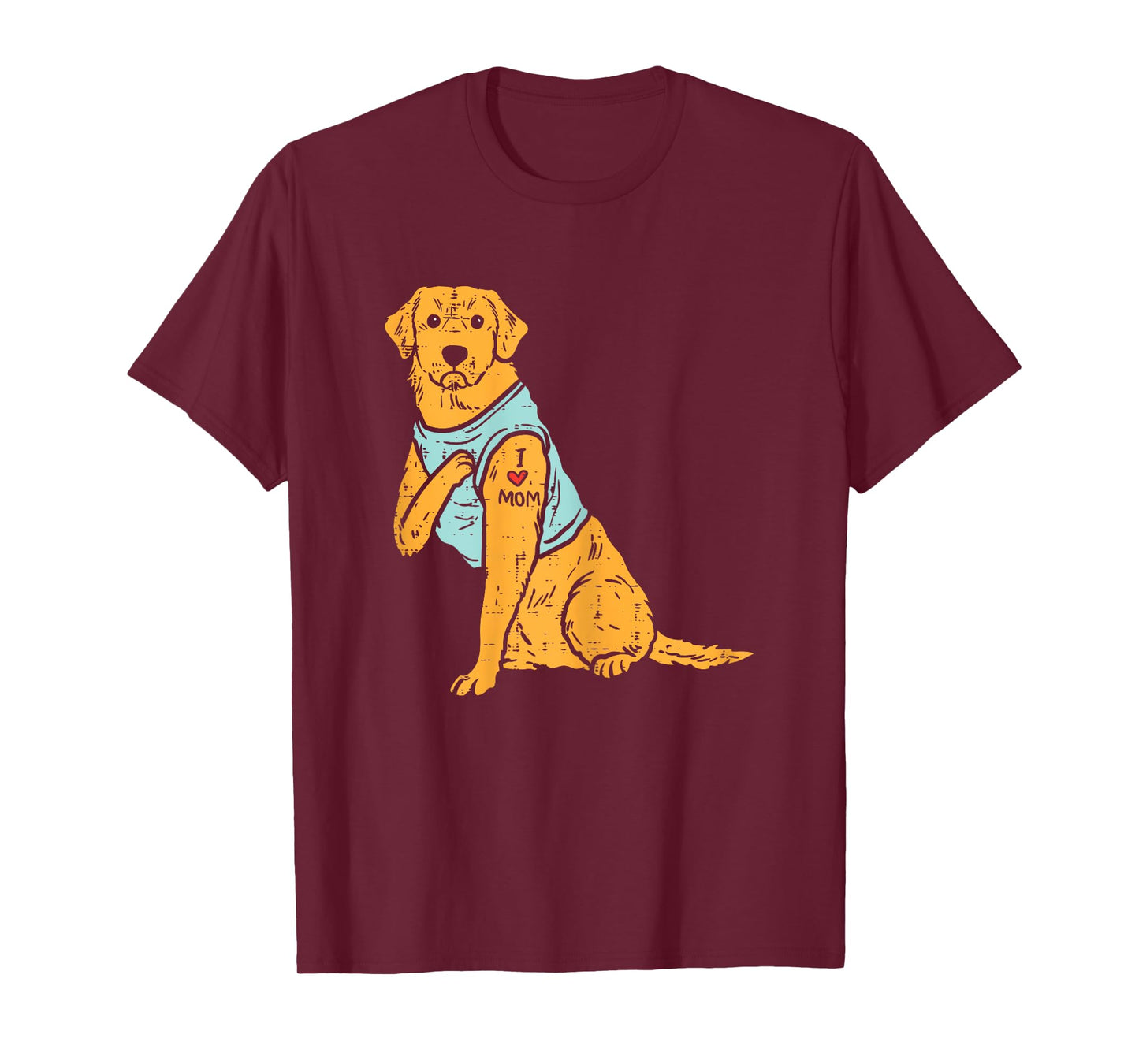 I Love Mom Golden Retriever Labrador Dog Lover Women Gift T-Shirt