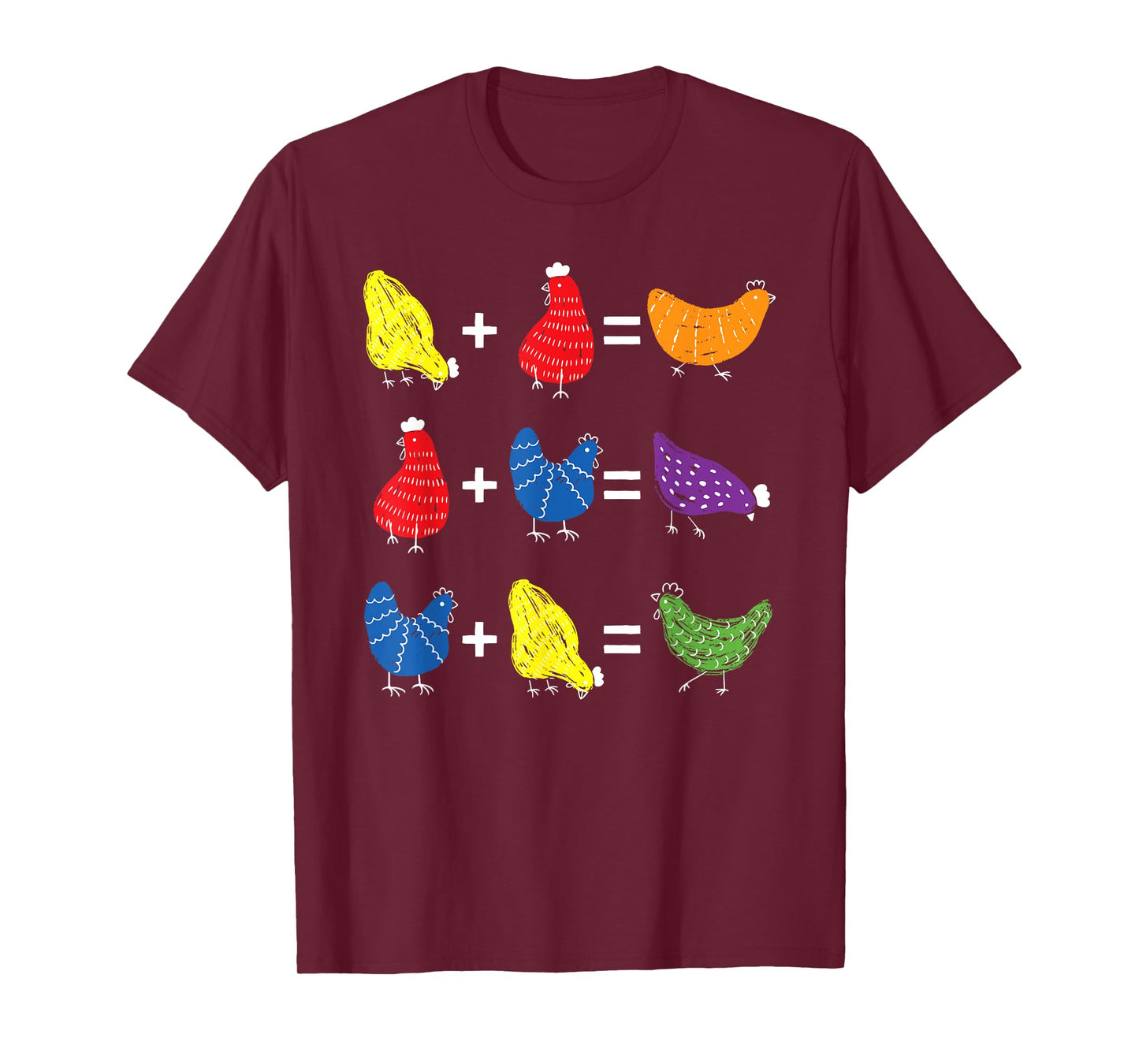 Chicken Themed Color Theory Educational Art Teacher Artist T-Shirt