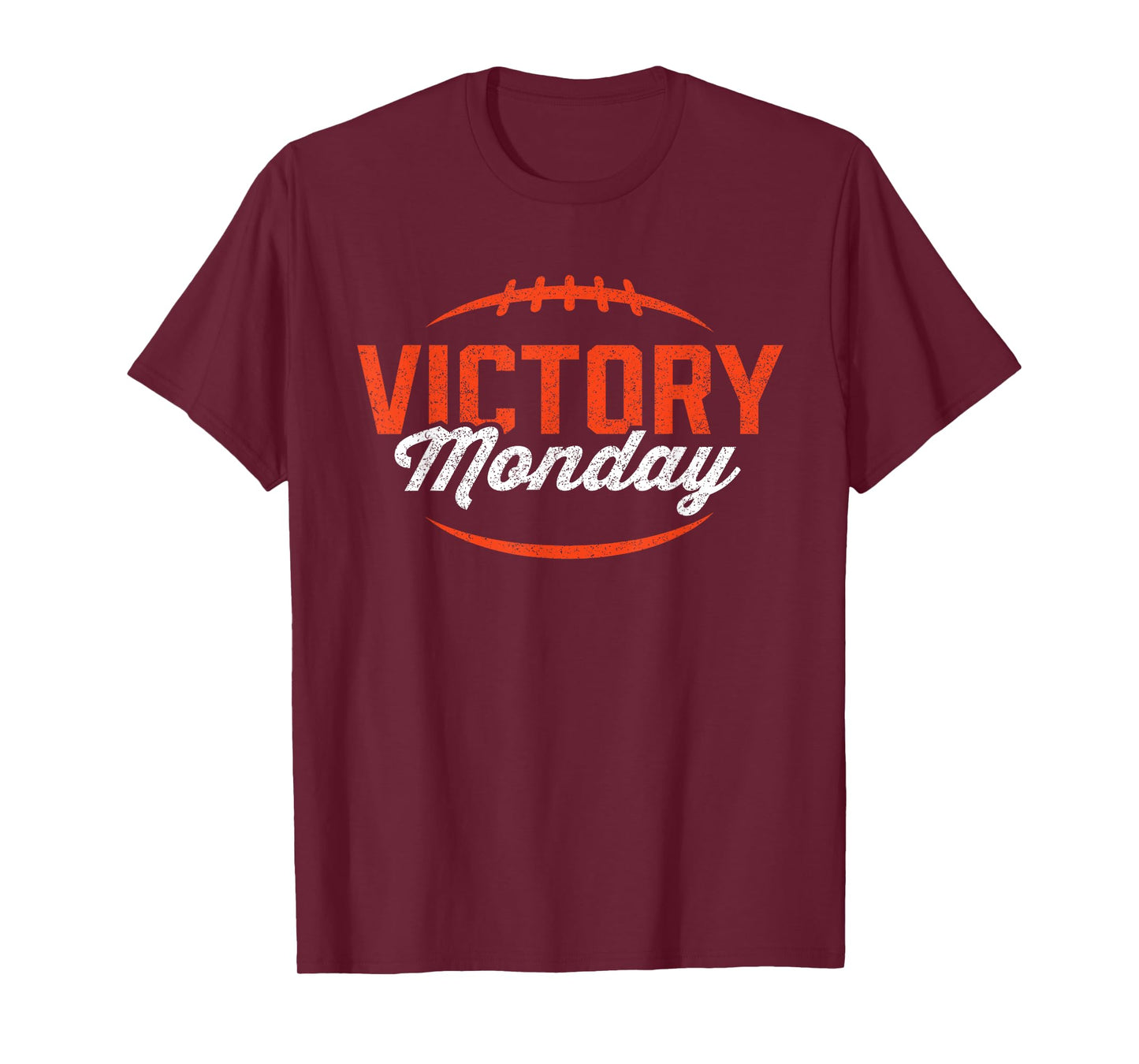 Retro Football Victory Monday Orange Text Game Day T-Shirt