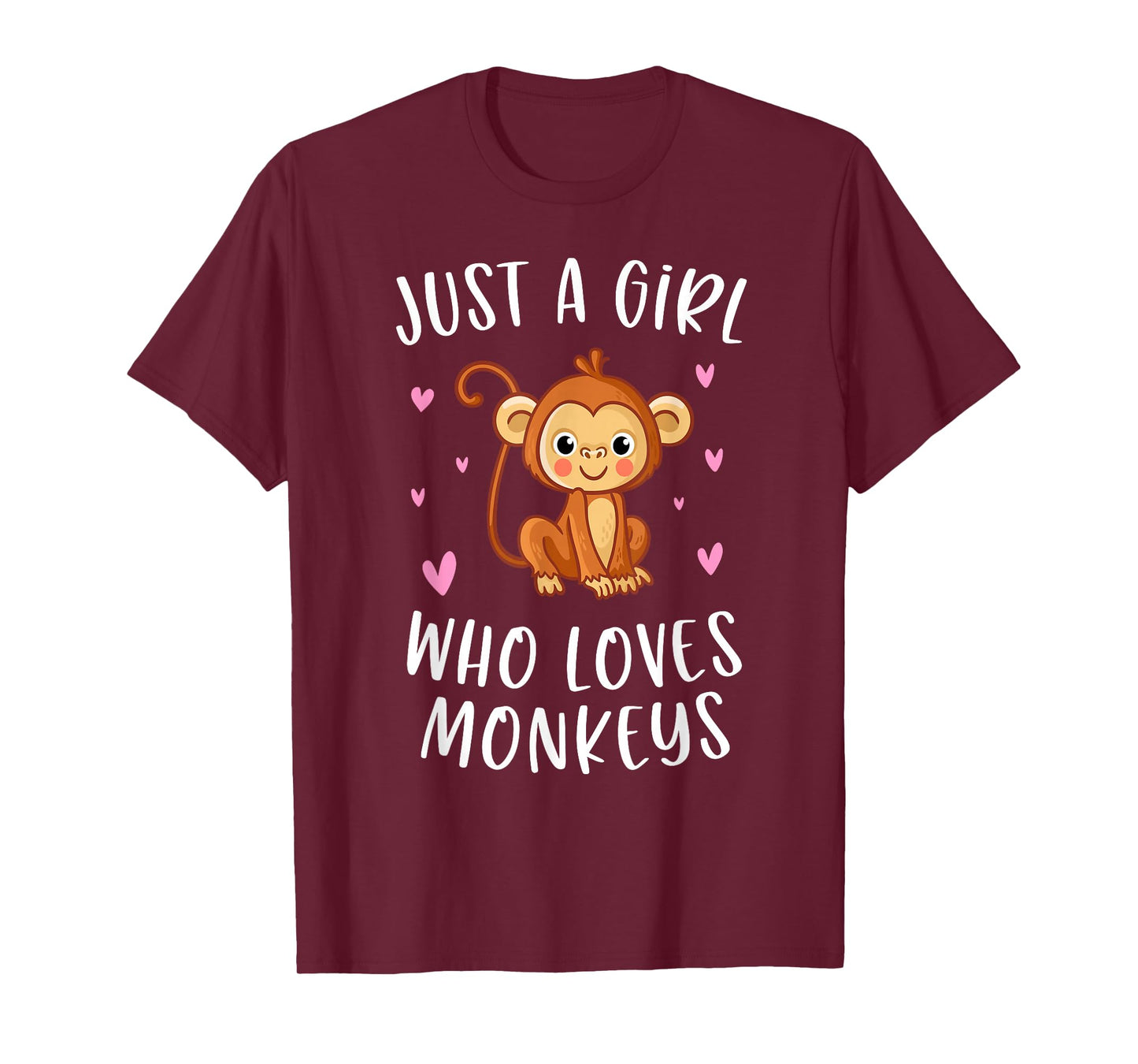 Just A Girl Who Loves Monkeys Cute Monkey Lover T-Shirt