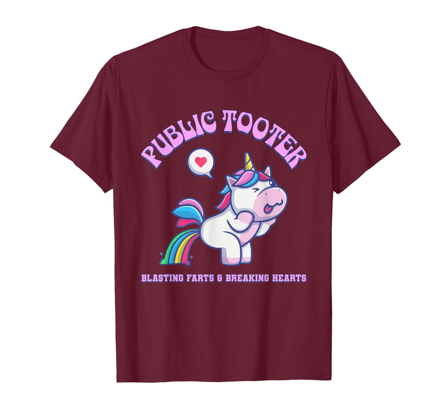 Public Tooter Funny Inappropriate Embarrassing Unicorn Humor T-Shirt