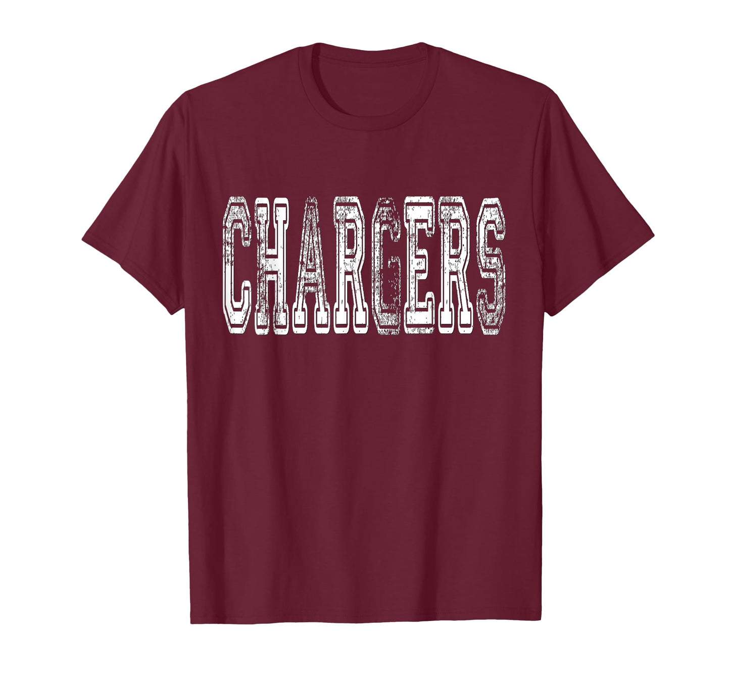 Chargers Mascot Distressed Vintage School Sports Name Fans T-Shirt