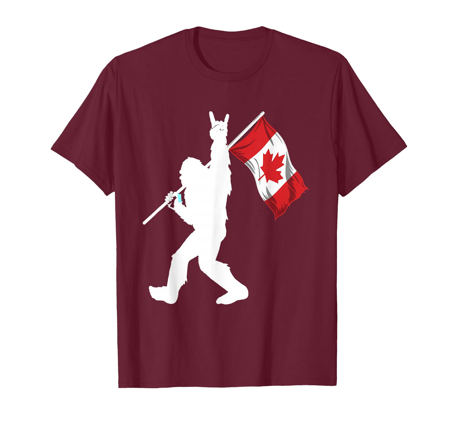 Vintage Canadian Flag BigFoot Rock'N Roll Funny Canada Day T-Shirt