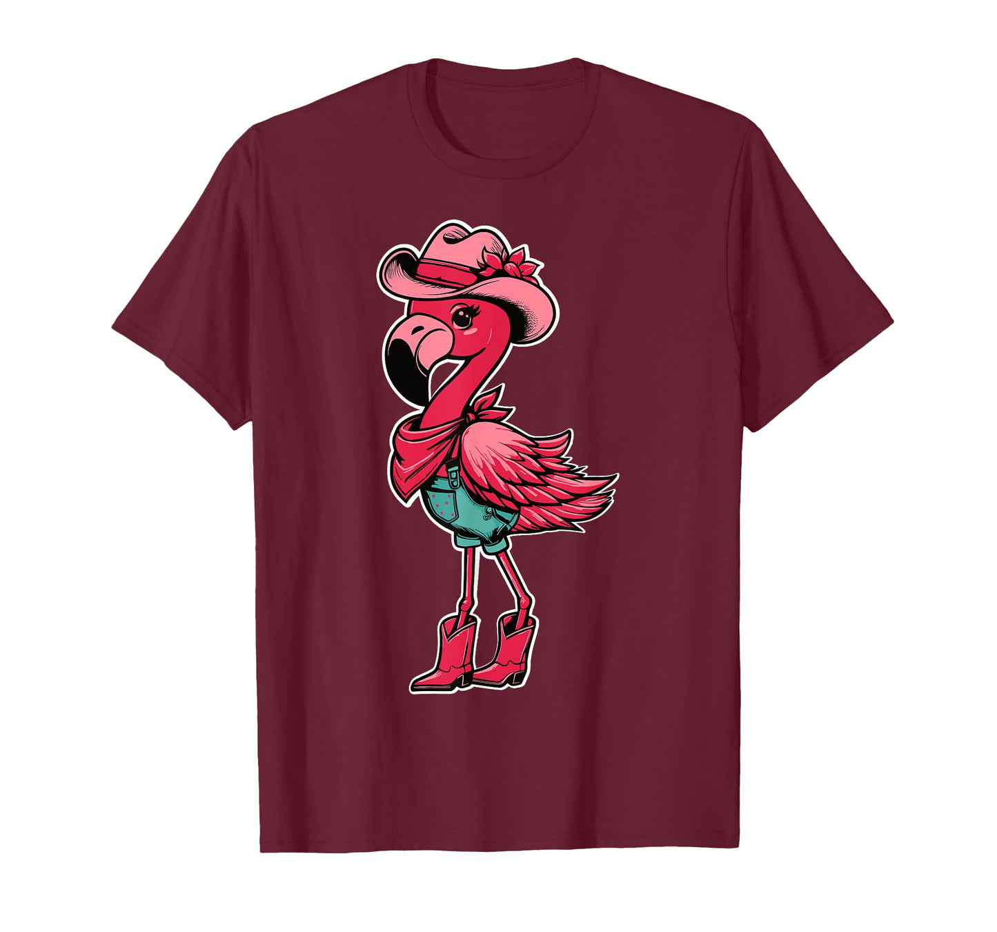 Flamingo Cowgirl Women Girl Cute Flamingo Tropical Birds T-Shirt
