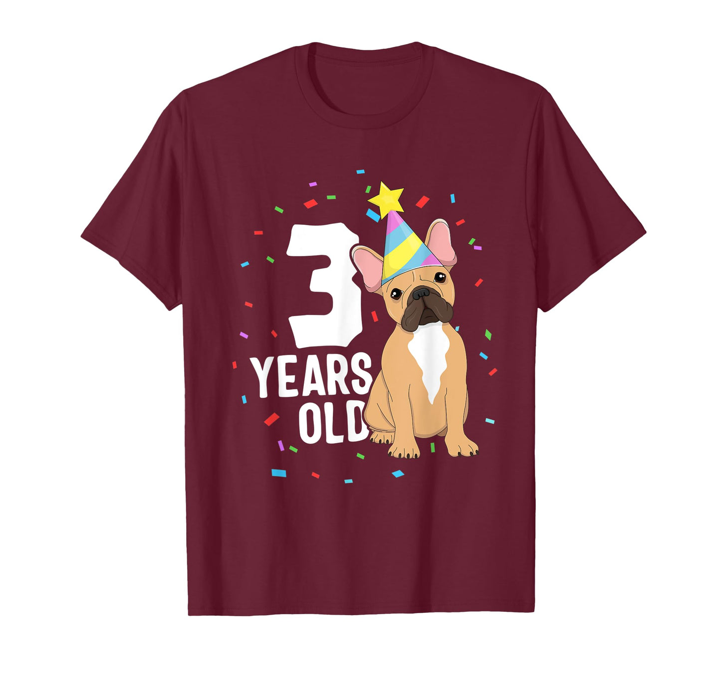 3 Years Old Birthday Outfit French Bulldog Dog Party 3rd T-Shirt for Men Women Kids
