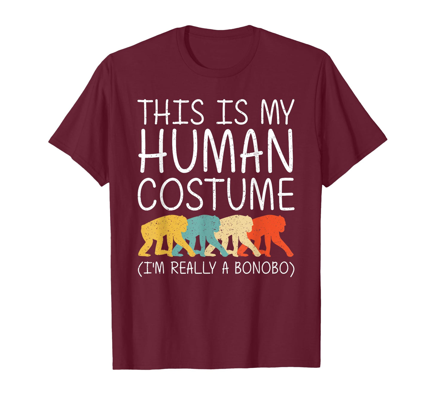 Bonobo Halloween Human Costume Chimpanzee Ape Easy DIY Gift T-Shirt