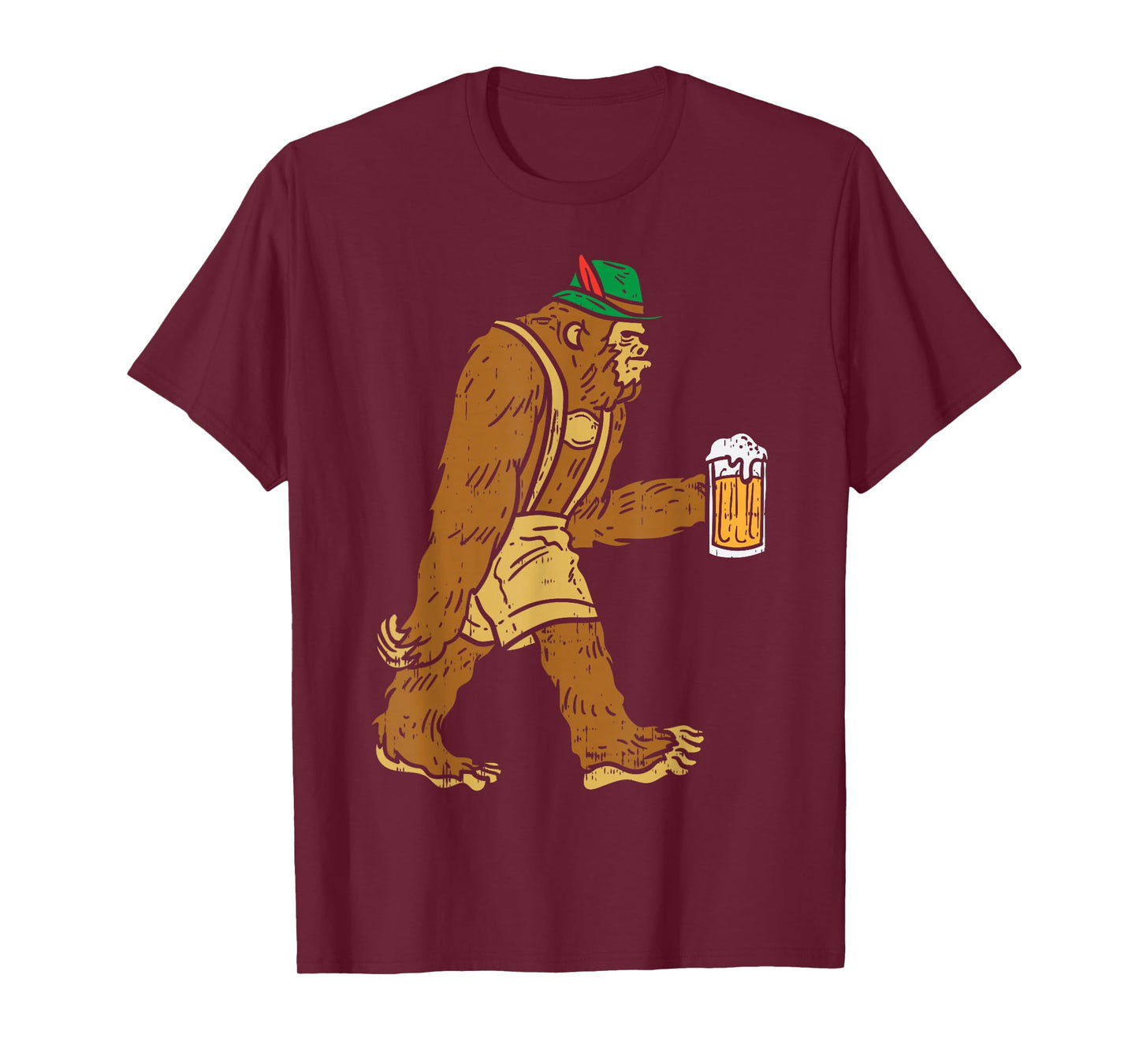 German Bigfoot Sasquatch Beer Lederhose Funny Oktoberfest T-Shirt